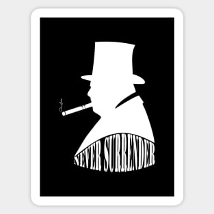 Winston Churchill never surrender Sticker